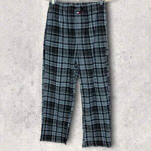 Tommy Hilfiger Blue Plaid Fleece Pyjama Pants Size Medium Pockets Pajama Bottoms